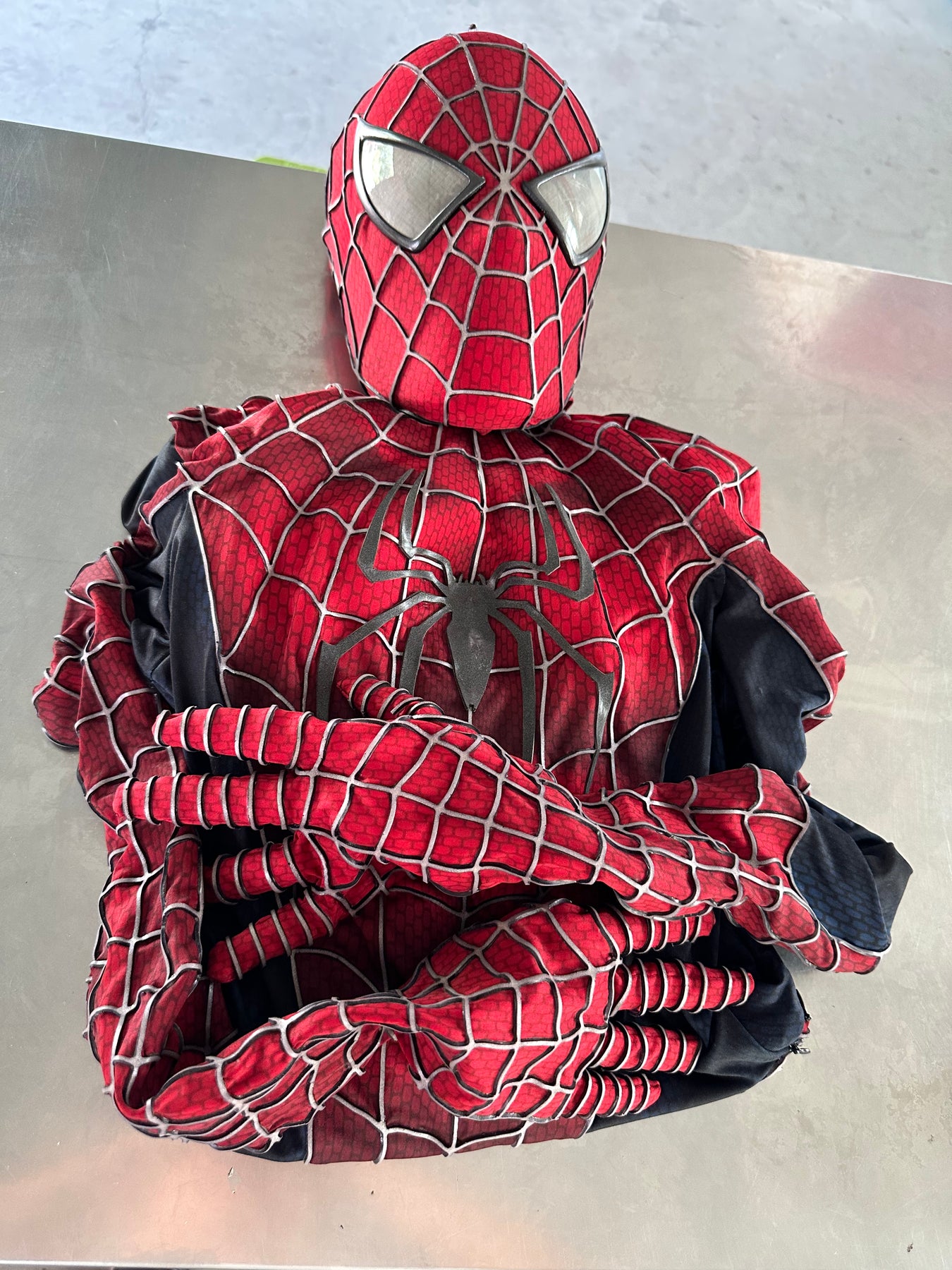 Spiderman Costume Cosplay Sam Raimi Spider Man Suit Adults With Faceshell &  3D Rubber Web, Spider-man Wearable Suit Movie Prop Replica 