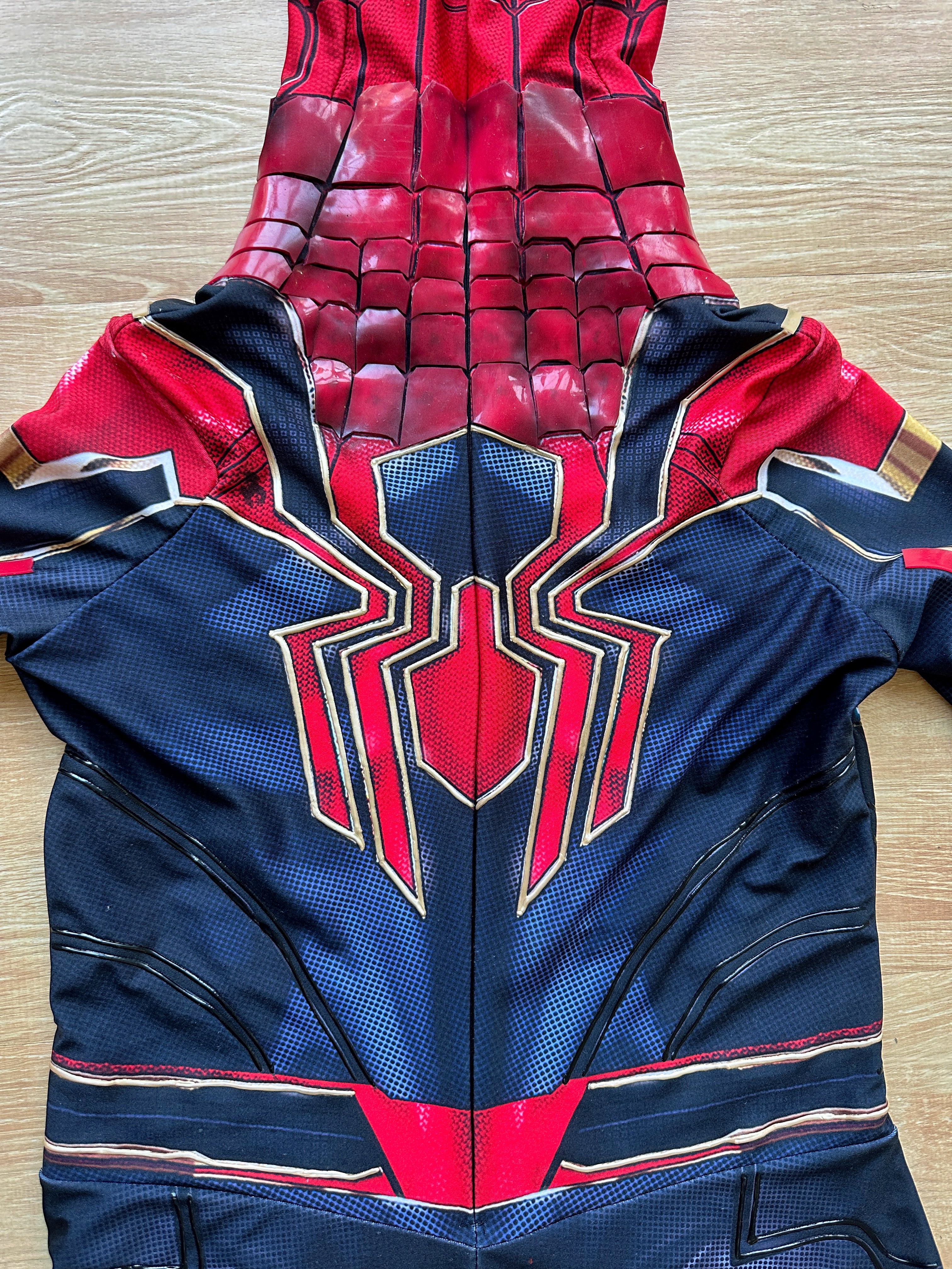 TOM HOLLAND Suit Iron Spidey Version with Face shell & 3D Rubber Web Movie Prop Replica(wearable)