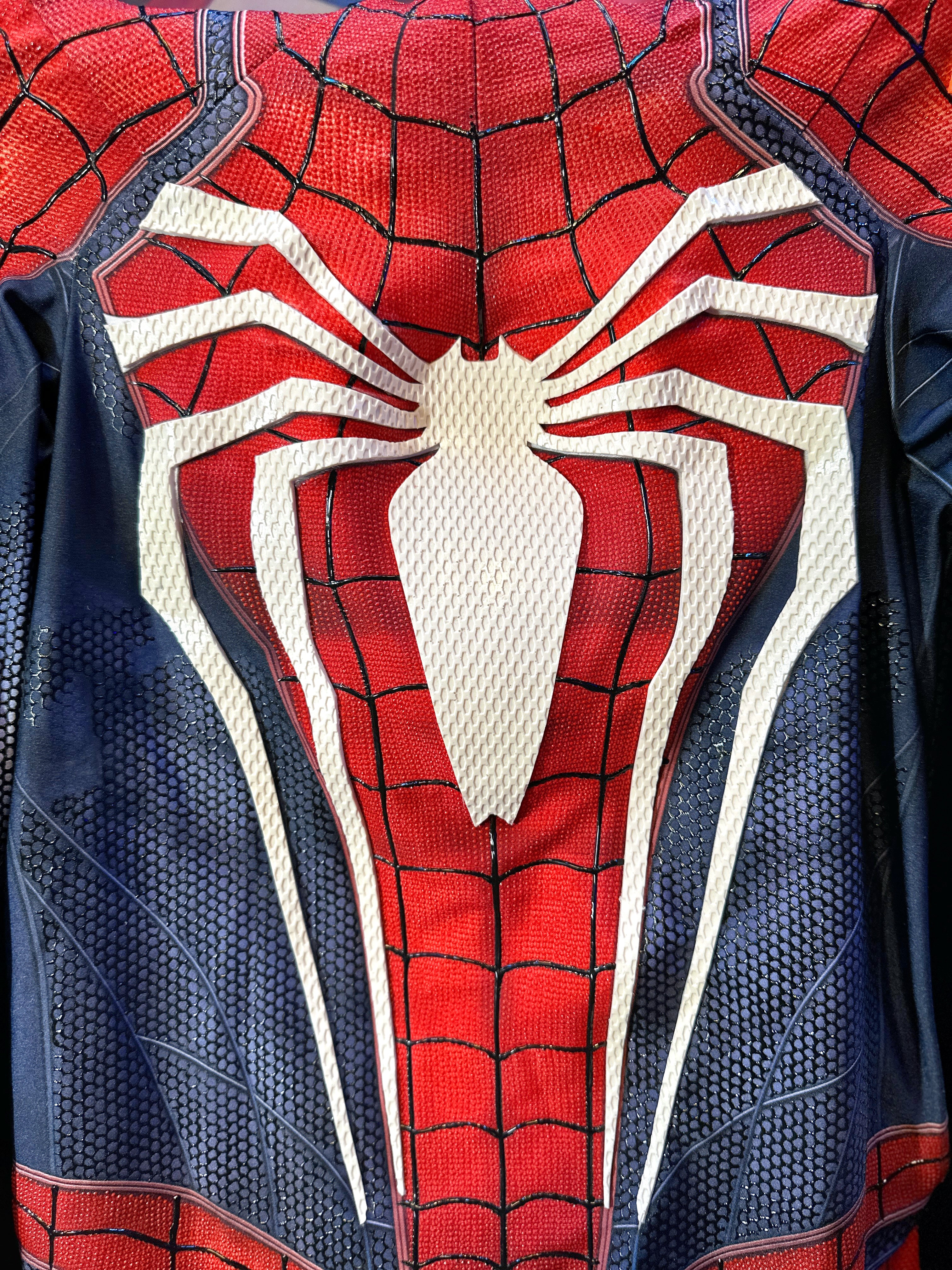PS4 Spidey suit with Face shell & 3D Rubber Web Movie Prop Replica(wearable)