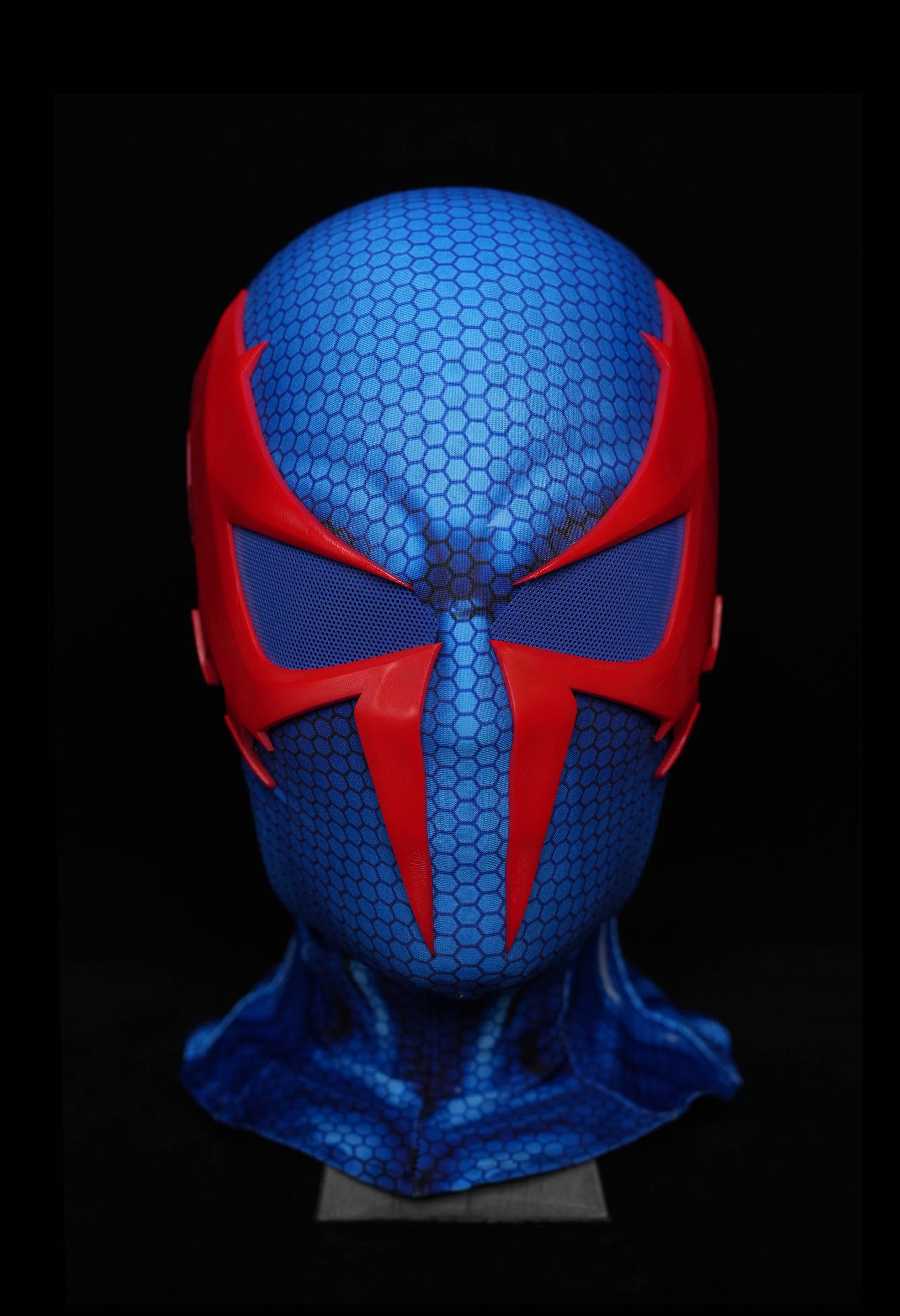 2099 Spidey Mask (Adults) with Face shell & 3D Rubber Web, Wearable Movie Prop Replica
