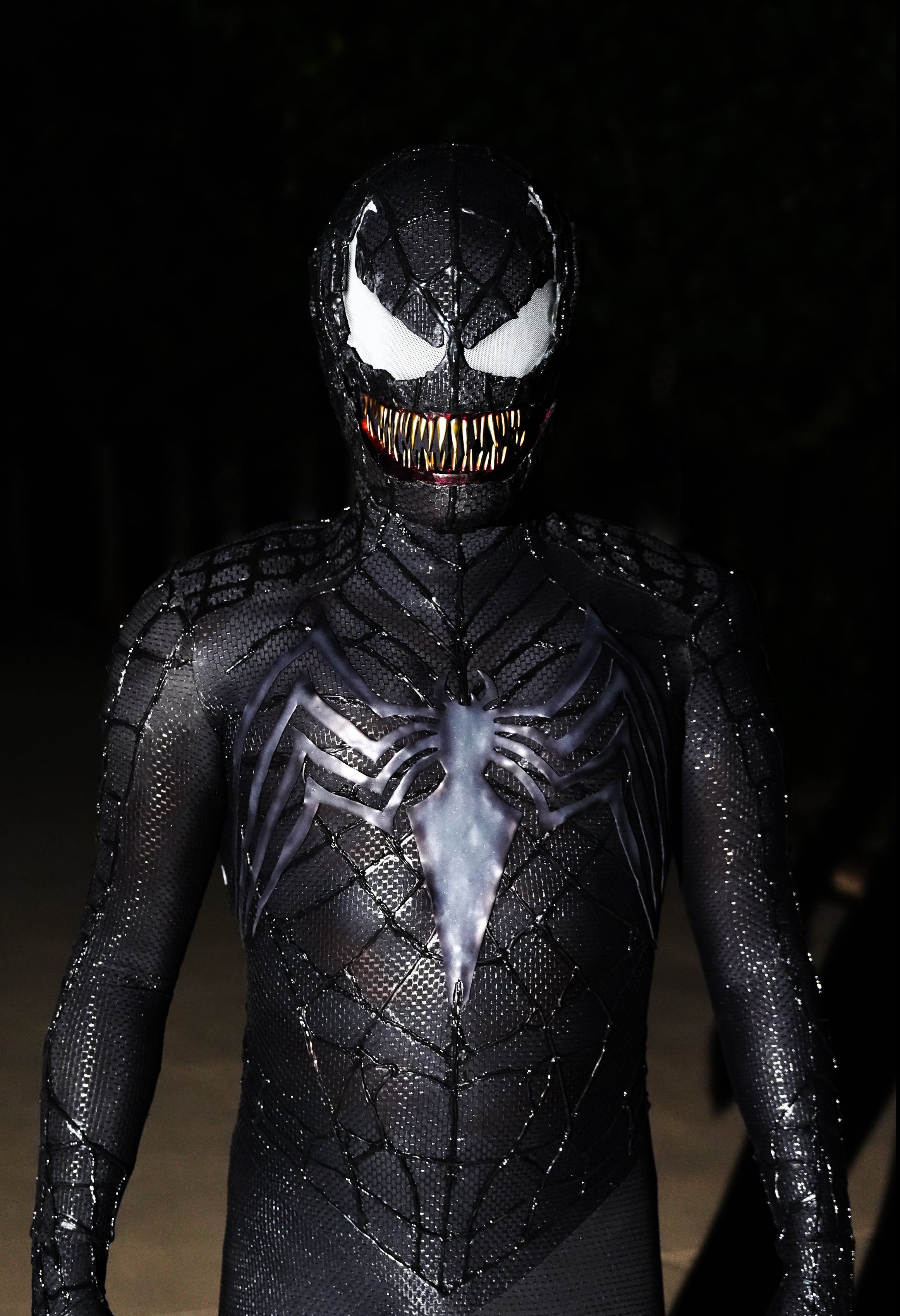 Venom from Sp3 suit with Face shell & 3D Rubber Web Movie Prop Replica(wearable)