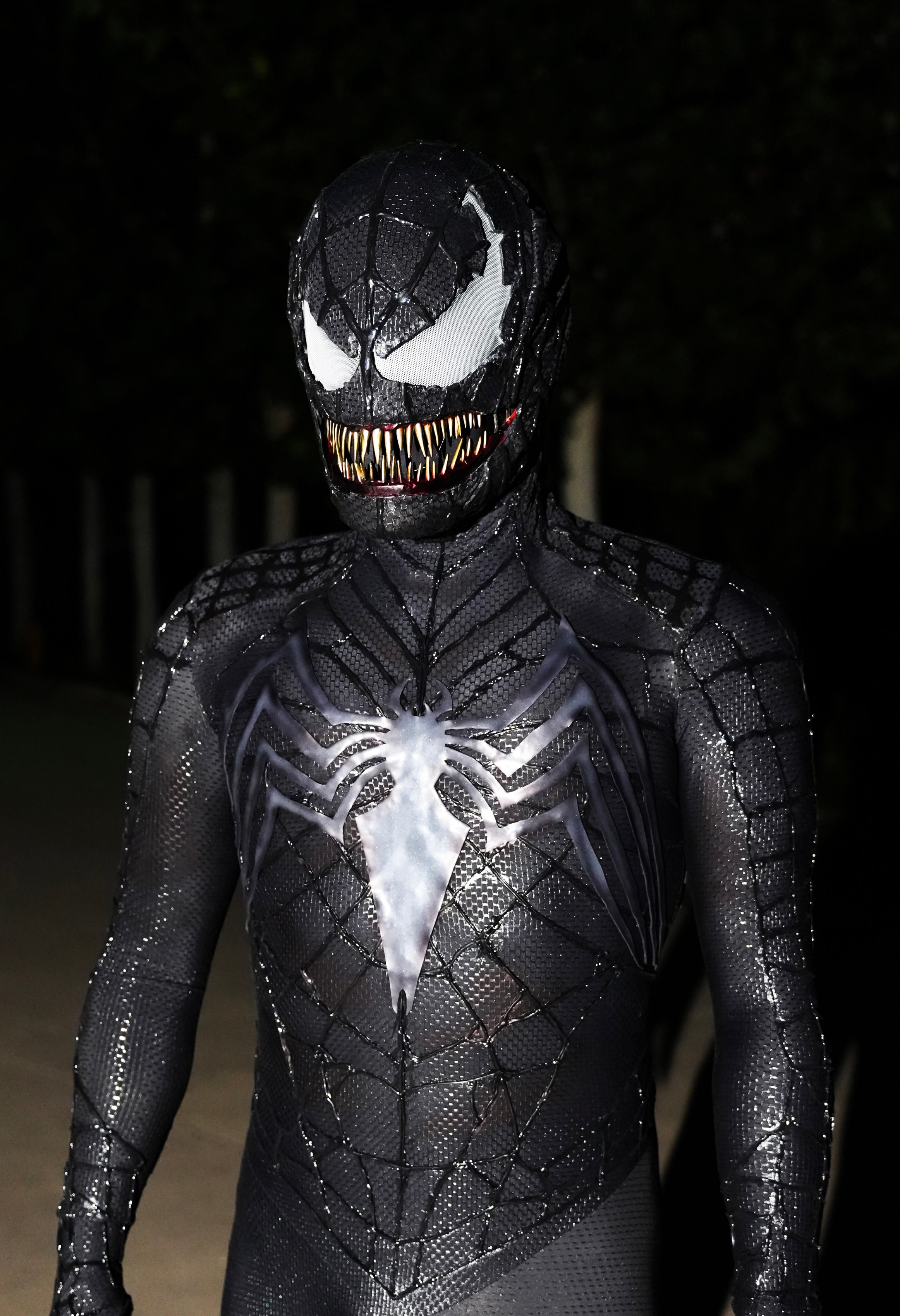 Venom from Sp3 suit with Face shell & 3D Rubber Web Movie Prop Replica(wearable)