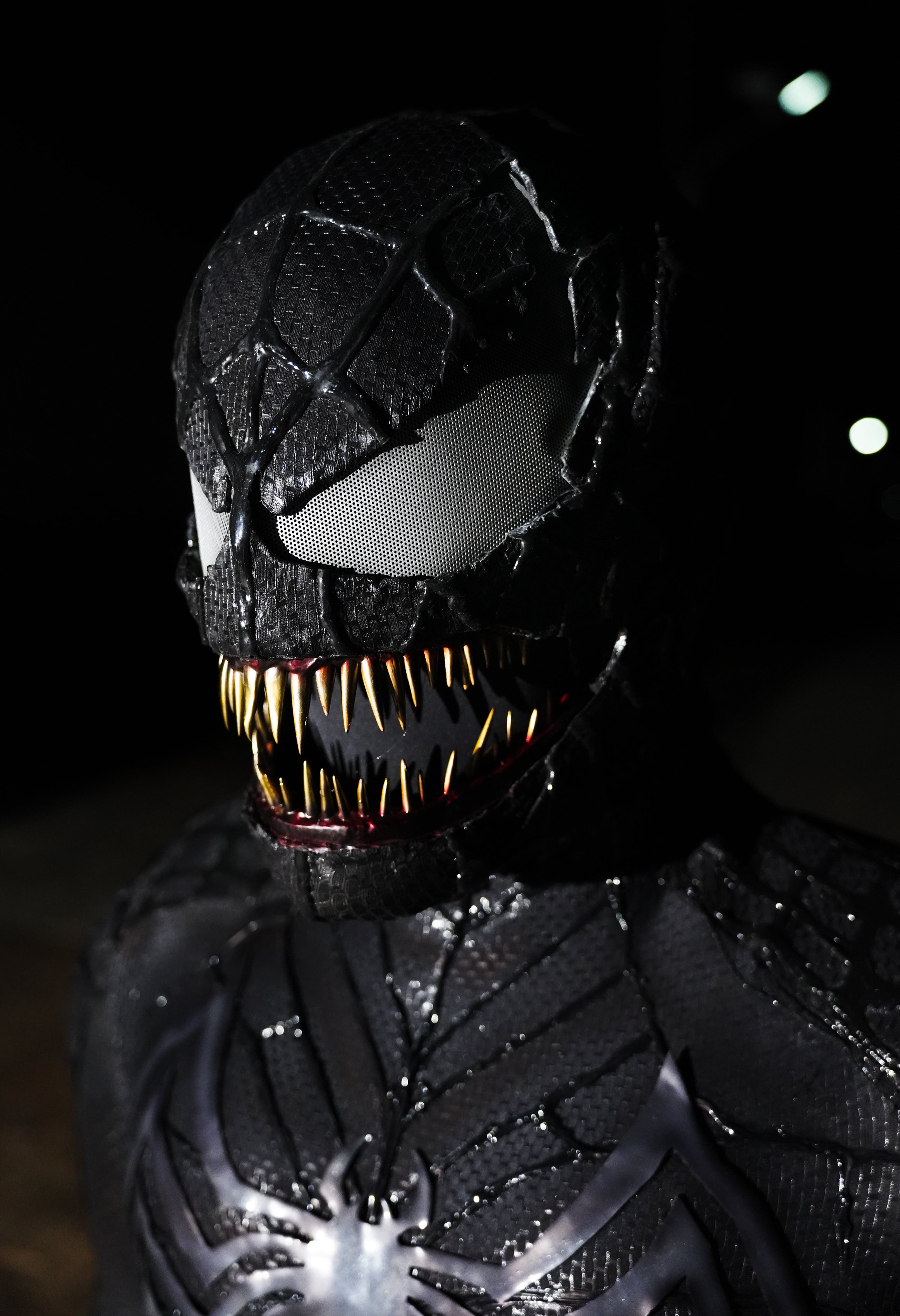 Venom from Sp3 suit with Face shell & 3D Rubber Web Movie Prop Replica(wearable)