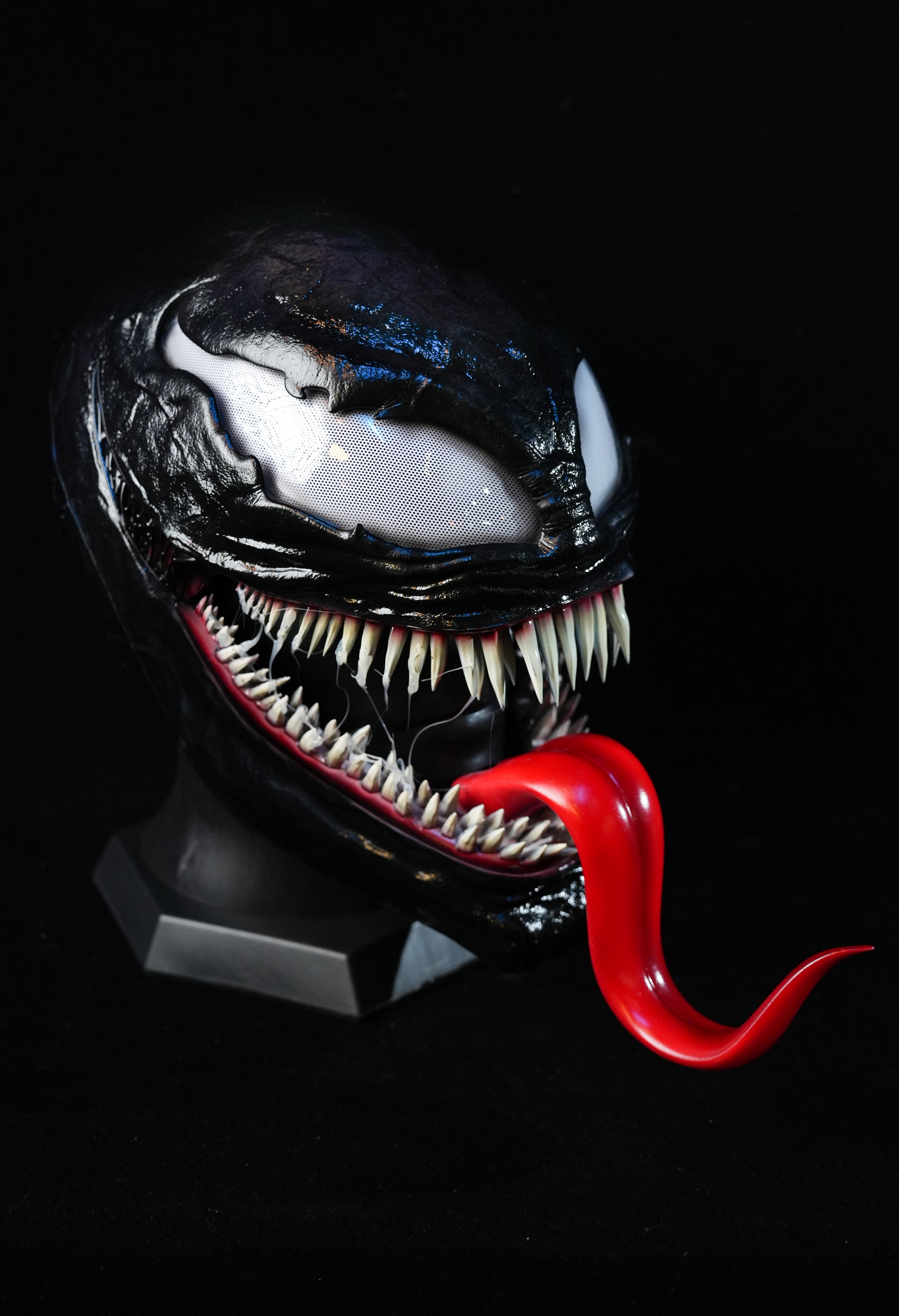 Venom3 Mask with tongue (Adults) with Full Head Face shell & 3D Rubber Web, Wearable Movie Prop Replica