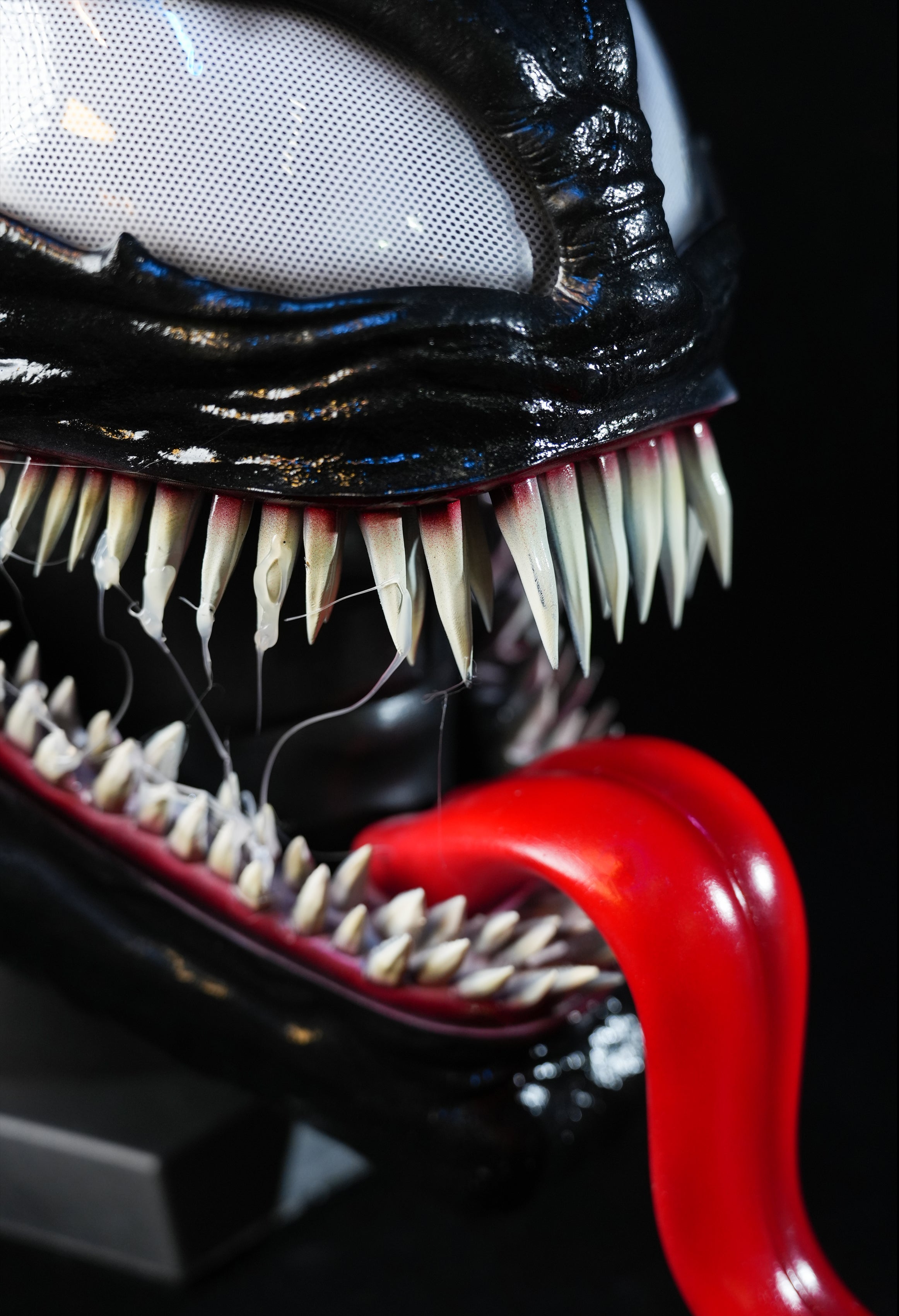 Venom3 Mask with tongue (Adults) with Full Head Face shell & 3D Rubber Web, Wearable Movie Prop Replica