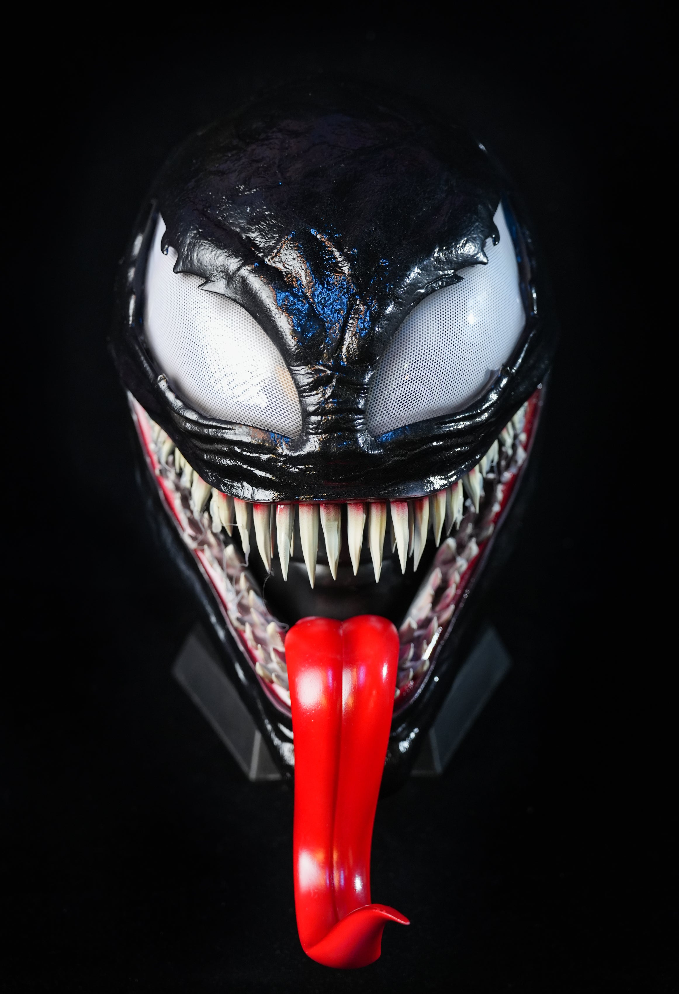 Venom3 Mask with tongue (Adults) with Full Head Face shell & 3D Rubber Web, Wearable Movie Prop Replica