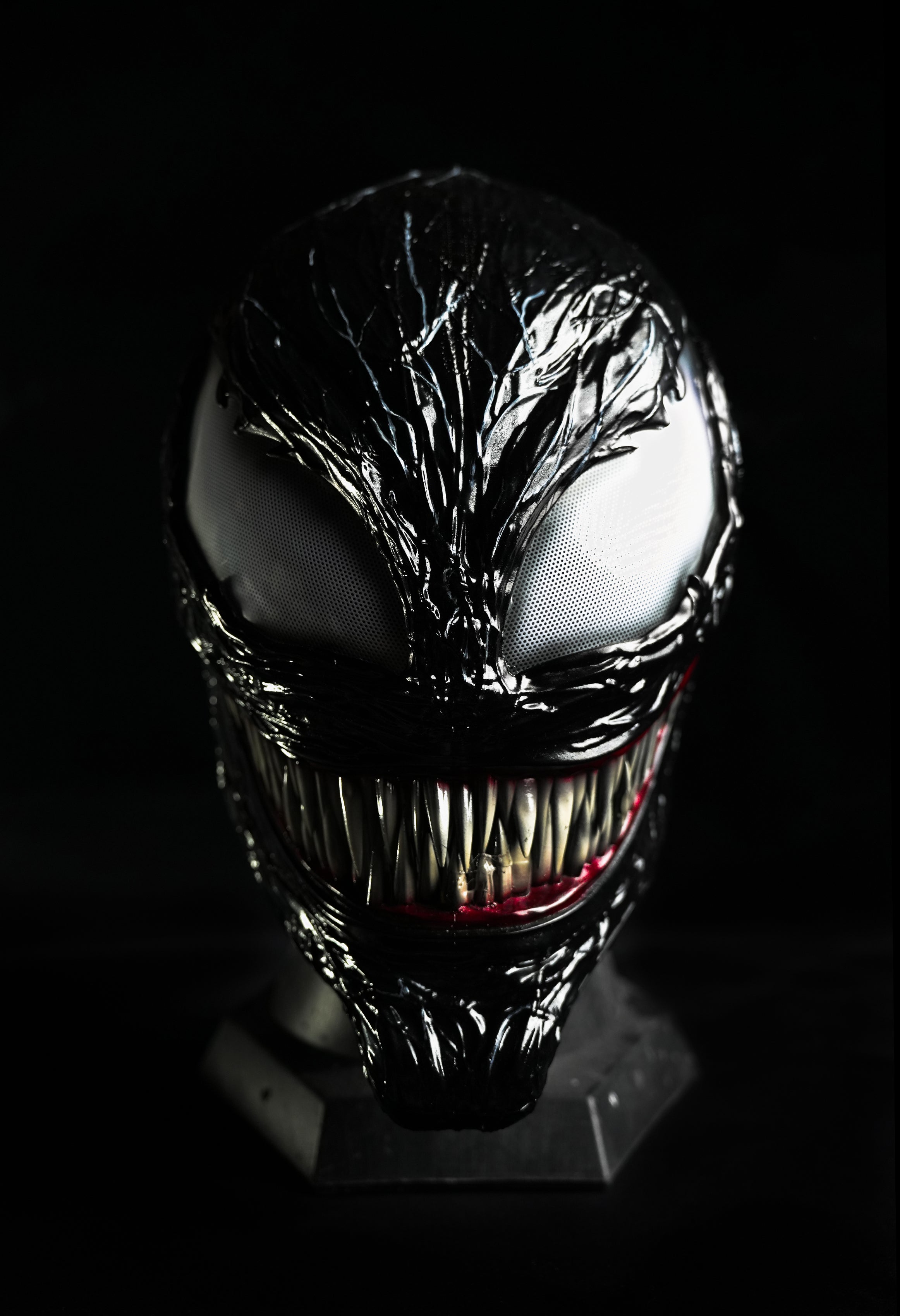 Venom3 Mask  (Adults) with Full Head Face shell & 3D Rubber Web, Wearable Movie Prop Replica