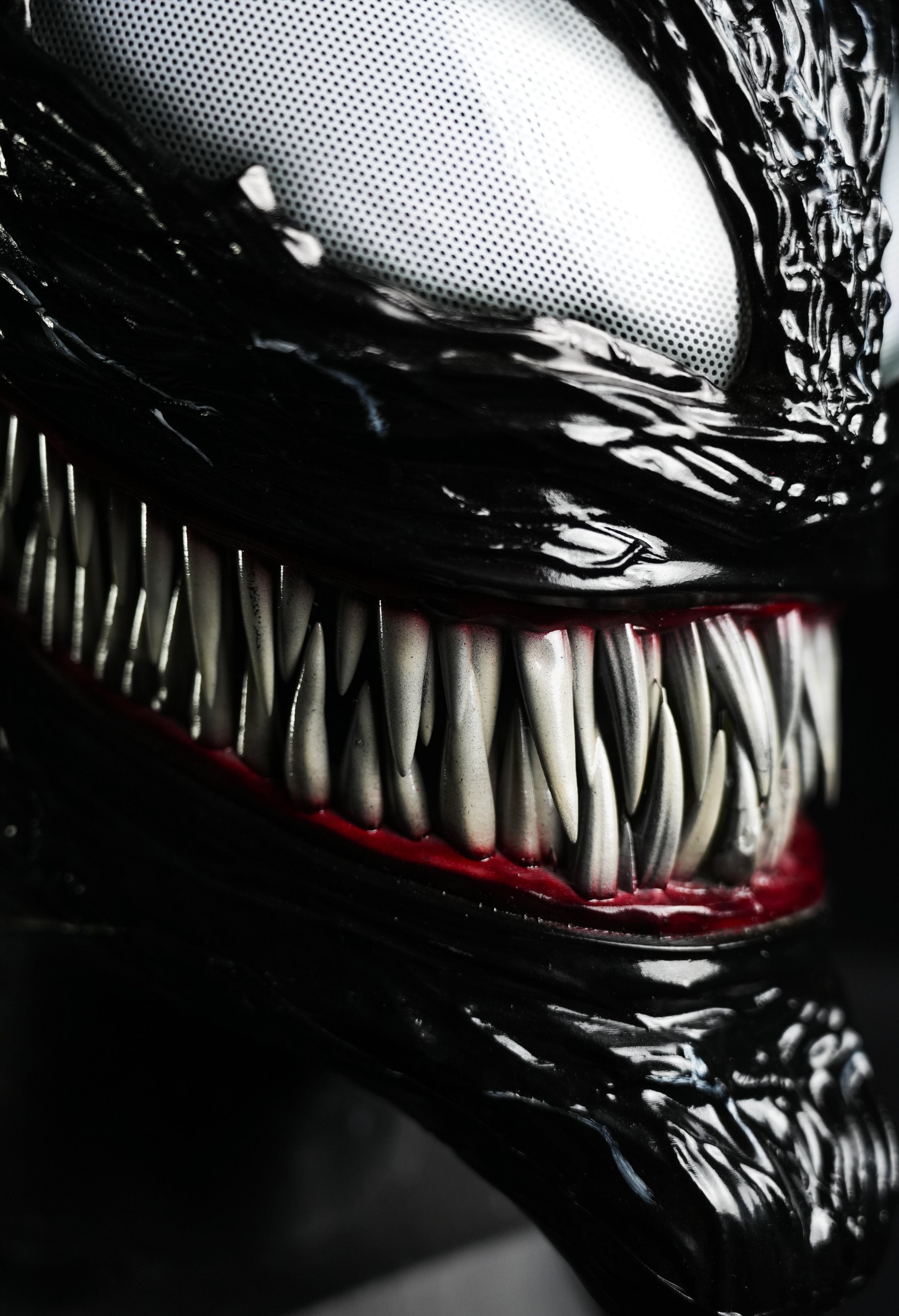 Venom3 Mask  (Adults) with Full Head Face shell & 3D Rubber Web, Wearable Movie Prop Replica