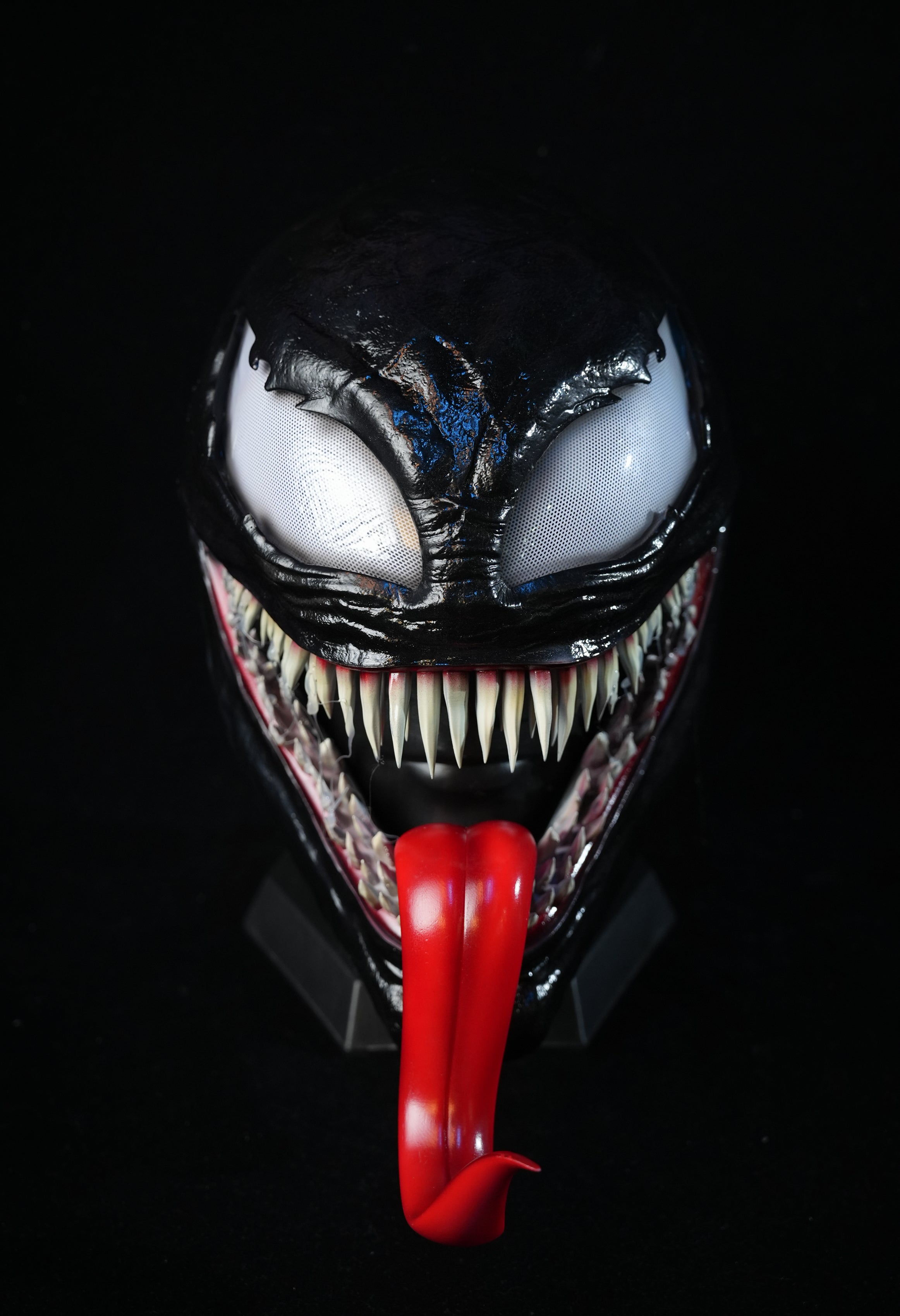 Venom3 Mask with tongue (Adults) with Full Head Face shell & 3D Rubber Web, Wearable Movie Prop Replica