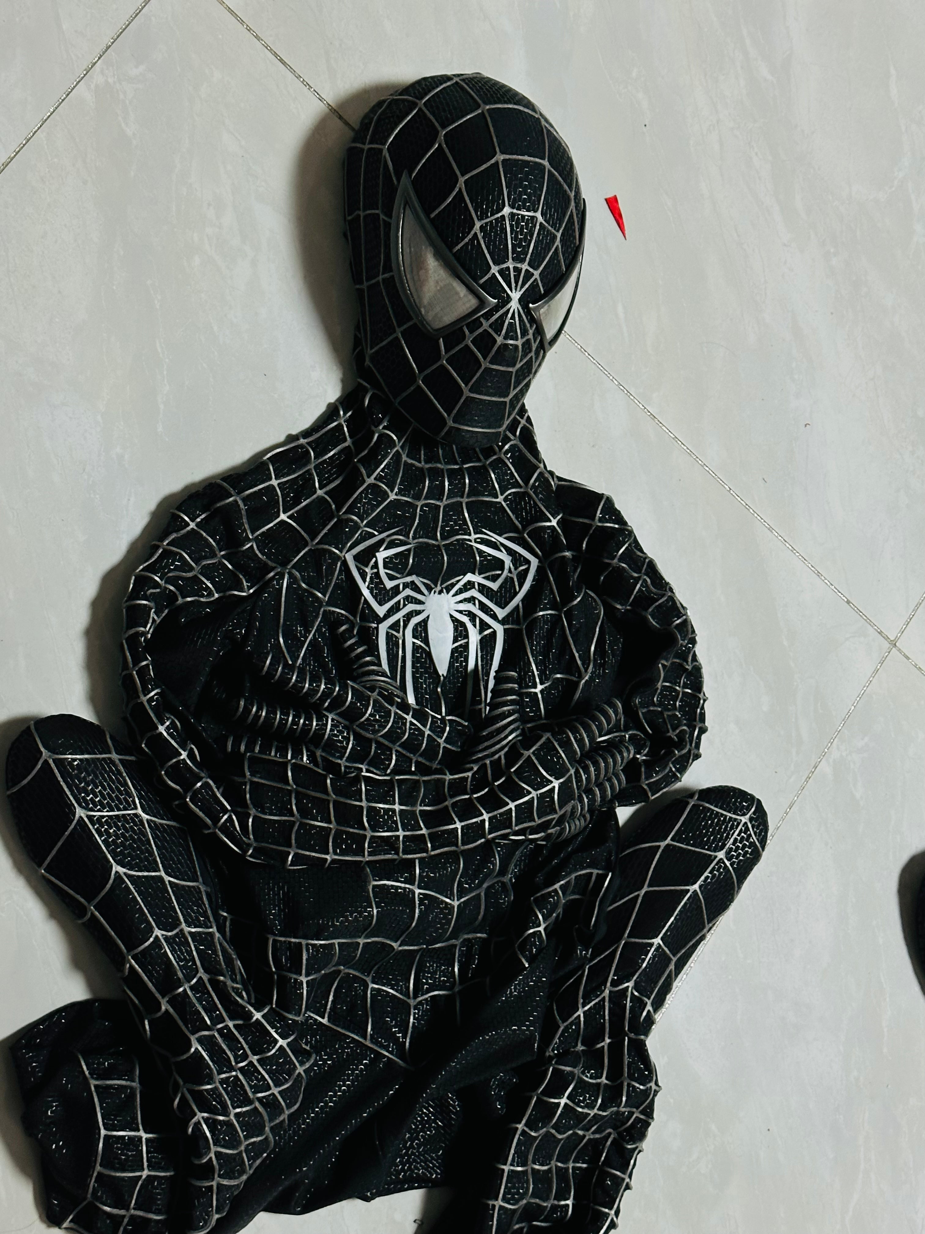 Spidey3 Venom suit,SAM RAIMI TOBEY version with Face shell & 3D Rubber Web Movie Prop Replica(wearable)